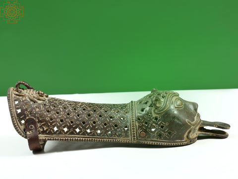 13" Handmade Brass Tiger Hand Armour | Persian Art