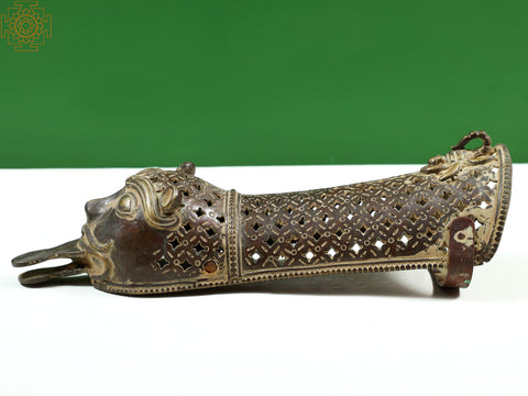 13" Handmade Brass Tiger Hand Armour | Persian Art