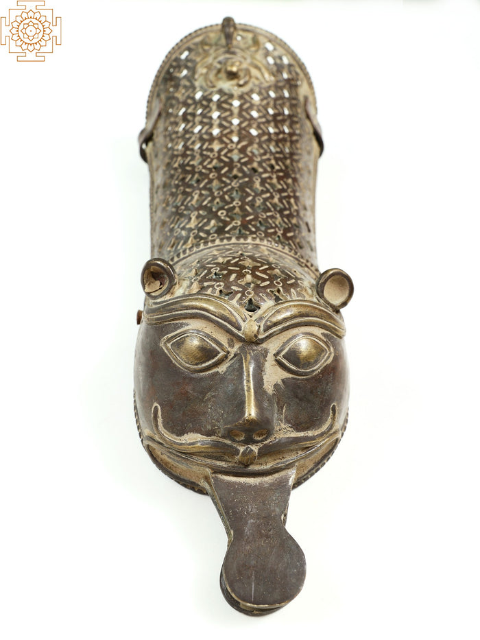 13" Handmade Brass Tiger Hand Armor Persian Art Sculpture