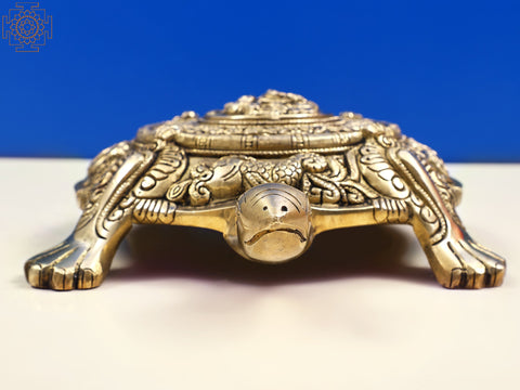 11" Vastu Tortoise with Ganesha on Top | Handmade