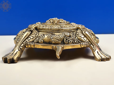 11" Vastu Tortoise with Ganesha on Top | Handmade
