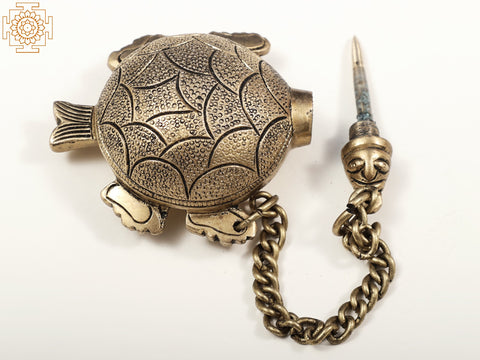 Brass Turtle Etra (Perfume) Bottle with Inner Lid and Screw Cap | Handmade