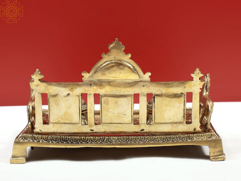 7" Brass Two-Sided Lion Decorative Double Inkwell (Inkpot) | Handmade
