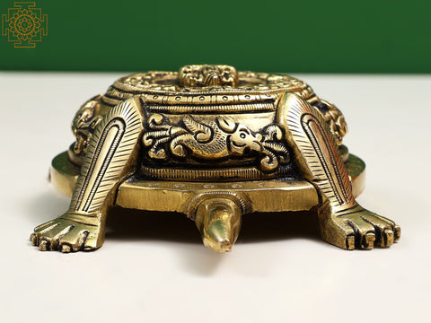 1" Vastu Turtle with Engraved Ganesha | Handmade