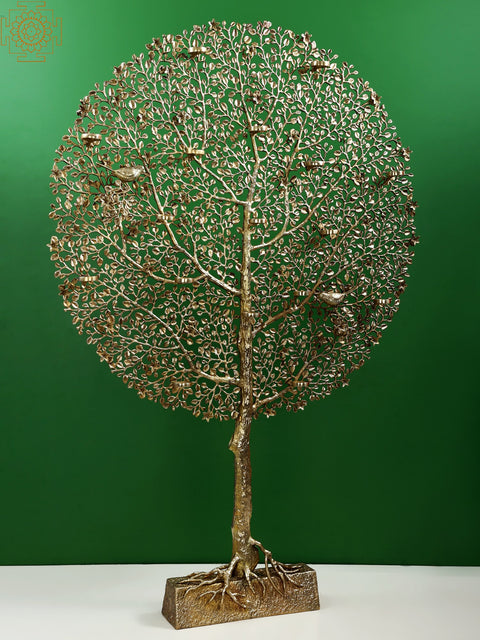 51" Large Brass Tree with Candle Holder | Handmade