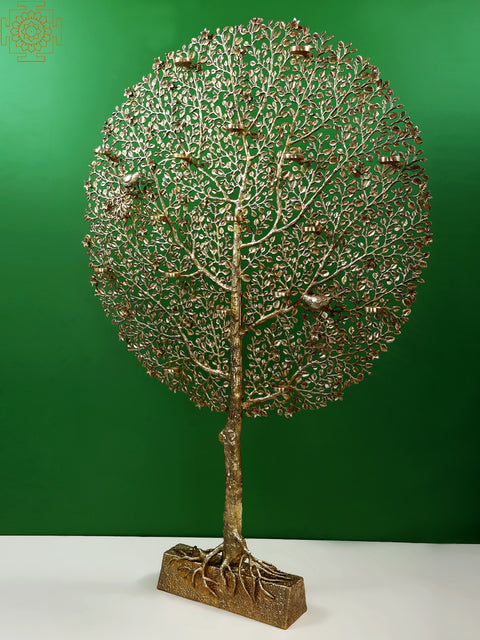 51" Large Brass Tree with Candle Holder | Handmade