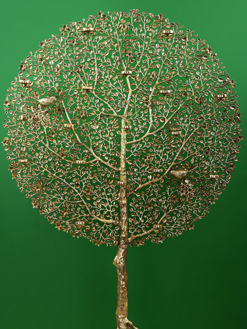 51" Large Brass Tree with Candle Holder | Handmade