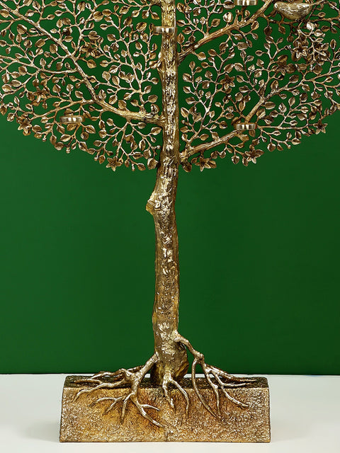 51" Large Brass Tree with Candle Holder | Handmade