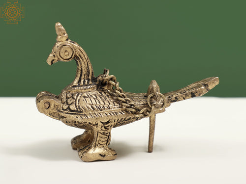 2" Small Brass Peacock Box Handmade