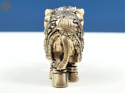 3" Ganesha Elephant Statues with Trunk Up | Handmade