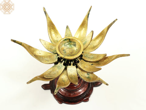 5" Decorative Lotus Candle Stand | Handmade