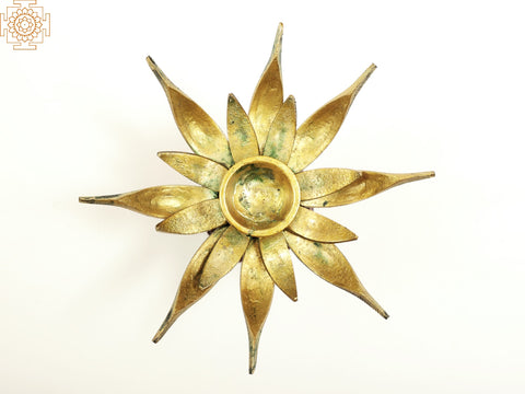 5" Decorative Lotus Candle Stand | Handmade
