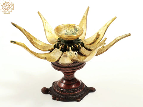4" Handmade Decorative Lotus Candle Stand