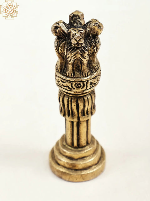 3" Small Brass Ashoka Pillar | Handmade