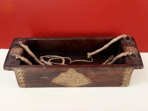 18" Vintage Wood Hanging Planter Pot | Handmade