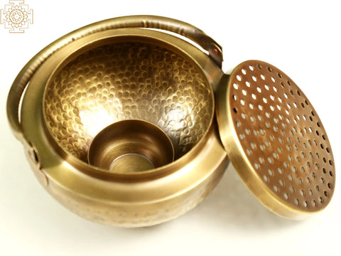 6" Dewa Hanging Dhuna | Handmade Antique Dhoop Dani Pot