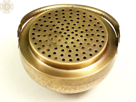 6" Dewa Hanging Dhuna | Handmade Antique Dhoop Dani Pot