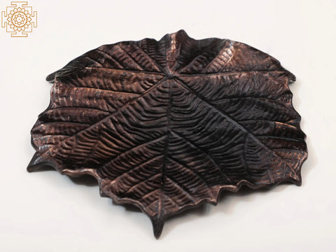 Leaf Design Brass Candle Stand | Handmade