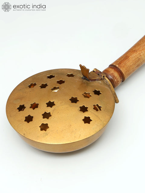 Brass Sambrani Dhoop Stand with Wooden Handle | Handmade