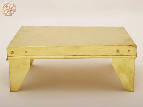 9" Brass Chowki (Pedestal) | Handmade