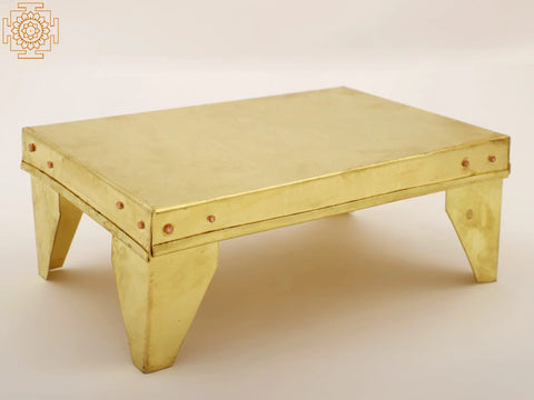 9" Brass Chowki (Pedestal) | Handmade