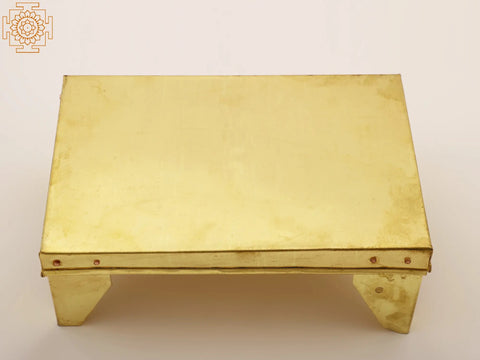9" Brass Chowki (Pedestal) | Handmade