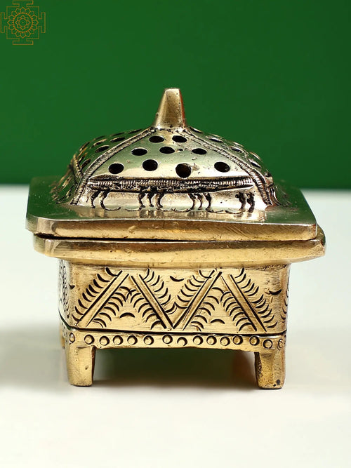 2" Handmade Brass Incense Burner for Home Pooja