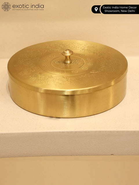 7" Brass Masala Box | Handmade Spice Box