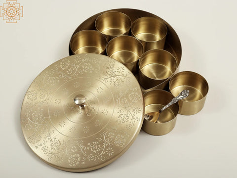 7" Brass Masala Box | Handmade Spice Box