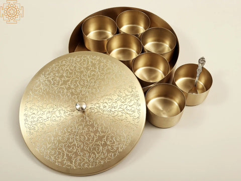 8" Spice Box | Brass Masala Box | Handmade Kitchen and Dining Utensils