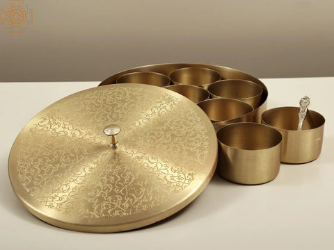 8" Spice Box | Brass Masala Box | Handmade Kitchen and Dining Utensils