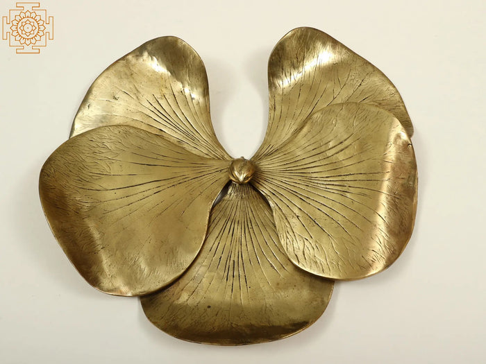 12" Brass Fancy Flower Wall Hanging Sculpture