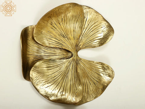 9" Brass Fancy Leaf Wall Hanging | Wall Decor Items