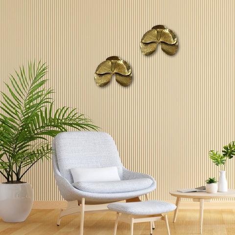 9" Brass Fancy Leaf Wall Hanging | Wall Decor Items