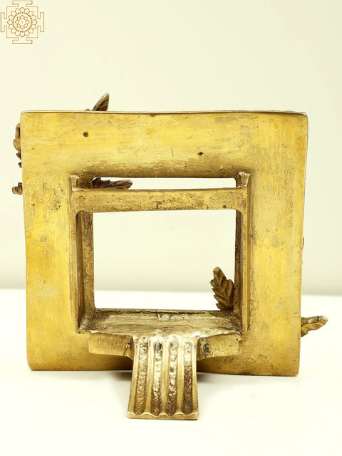 4" Small Brass Leaf Design Photo Frame