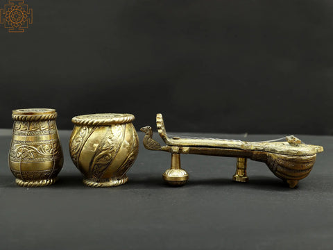 Brass Mouth Freshener Box (1 Sitar and 2 Tabla Set)