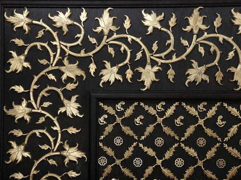 72" Wood and Brass Decorative Ceiling