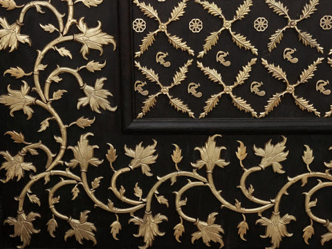 72" Wood and Brass Decorative Ceiling