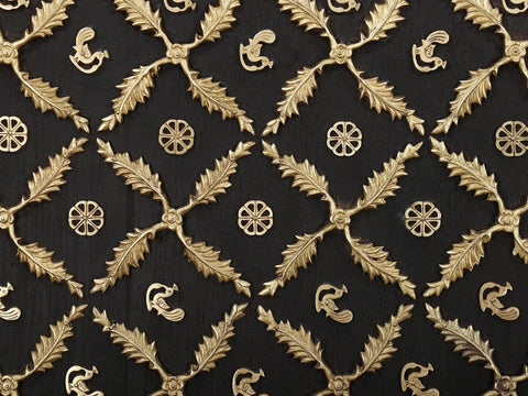 72" Wood and Brass Decorative Ceiling