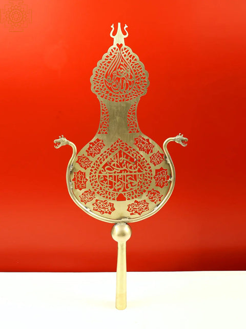 34" Brass Deccan Engraved Alam | Handmade