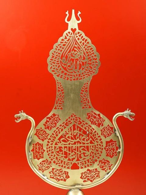 34" Brass Deccan Engraved Alam | Handmade
