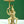 9" Brass Frog with Umbrella Figure