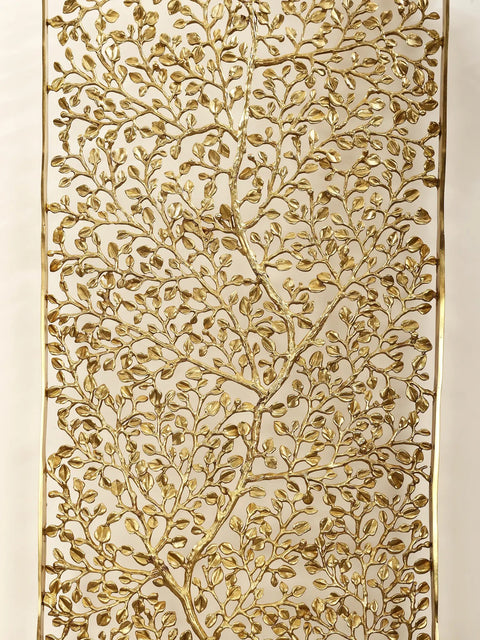 65" Brass Grill Board Tree Design Jali