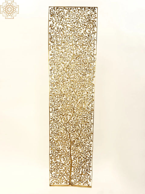 65" Brass Grill Board Tree Design Jali