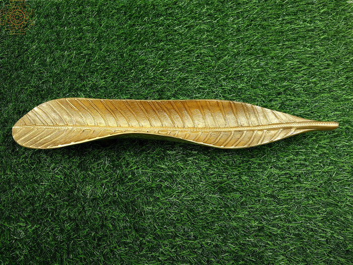 15" Brass Banana Leaf Door Handle for Home Decor
