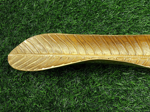 15" Banana Leaf Door Handle In Brass