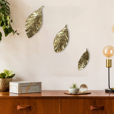 Brass Mango Leaf Wall Decor