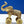 3" Small Brass Elephant Figurine on Wheels