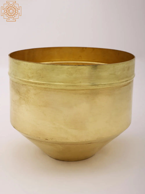 7" Traditional Rice Measuring Brass Vessel for Kitchen Storage