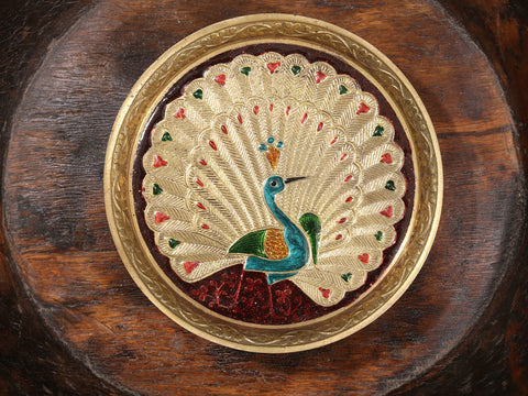 Brass Peacock Design Plate